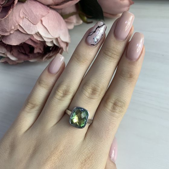 Серебряное кольцо с мистик топазом 4.186ct