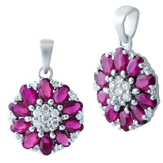 Серебряная подвеска с рубином 3.828ct