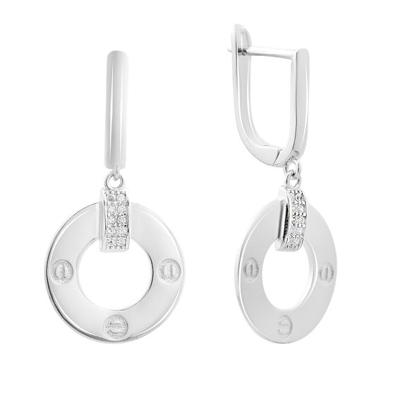 Silver Earrings with Fianites