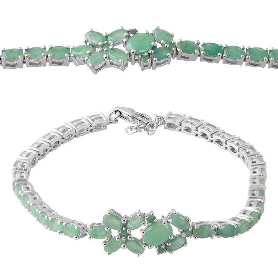 Silver bracelet with emerald 8.39ct