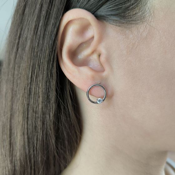 Silver Earrings with Fianites