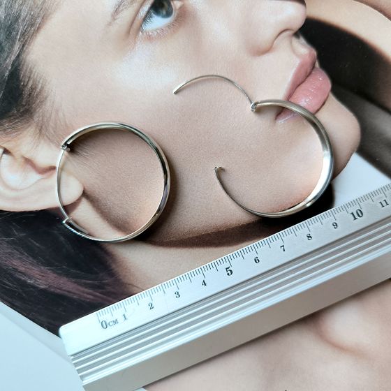 Silver earrings without stones