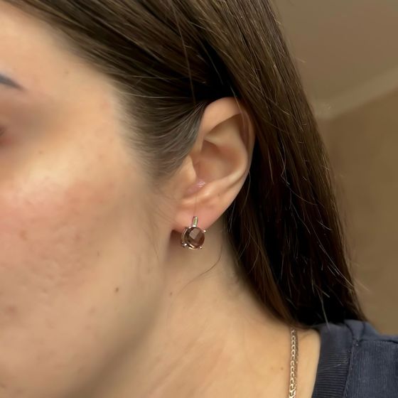 Серебряные серьги с султанитом 5.575ct