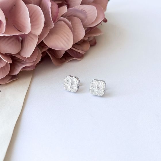 Silver Earrings with Fianites