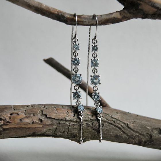 Серебряные серьги с топазом 3.109ct