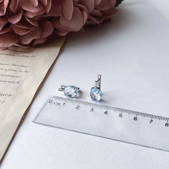 Серебряные серьги с топазом 5.888ct