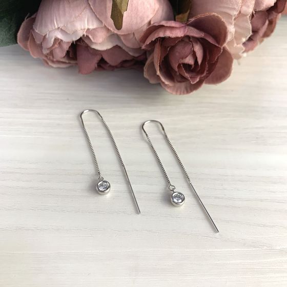 Silver Earrings with Fianites