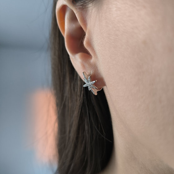 Серебряные серьги с фианитами