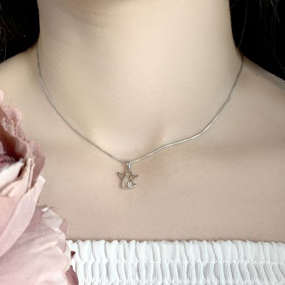 Серебряная подвеска с фианитами 0.062ct