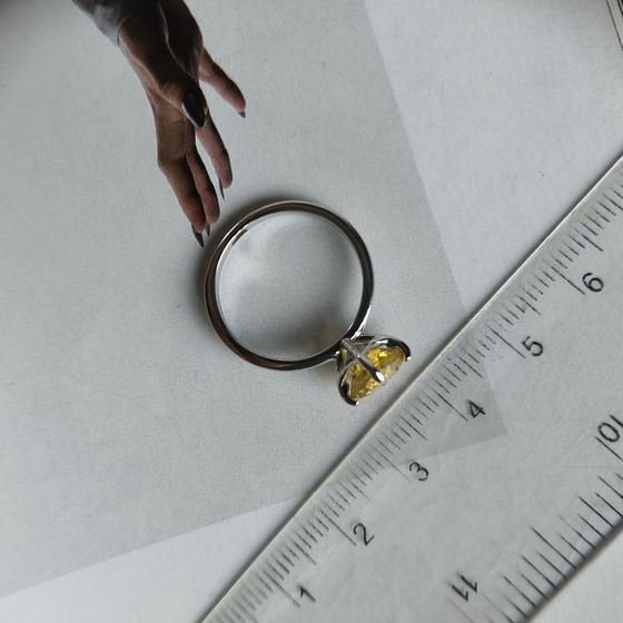 Silver ring with citrine nano 1.498ct
