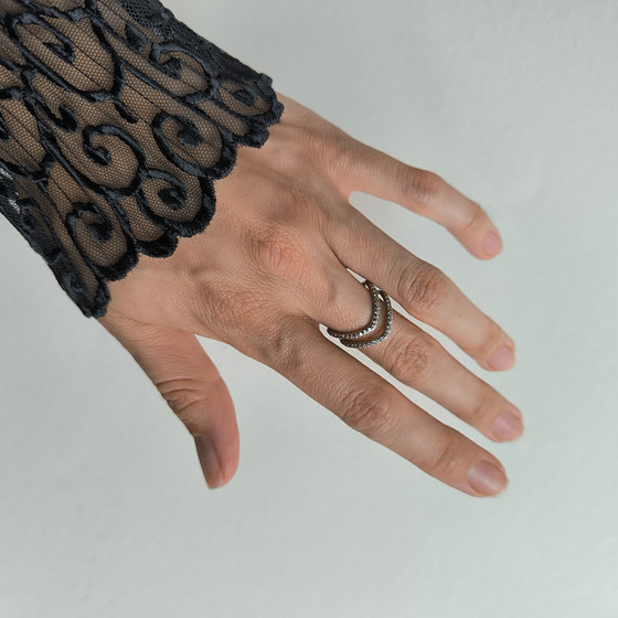 Silver ring with cubic zirconia