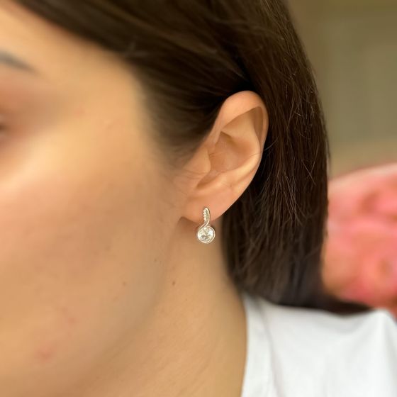 Silver Earrings with Fianites
