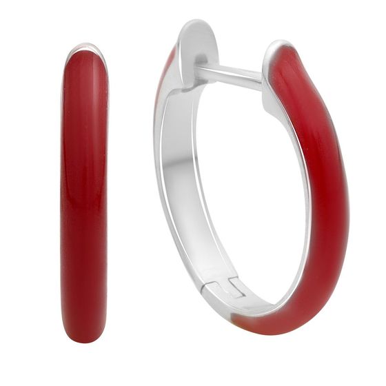 Срібні сережки з фіанітами, емаллю