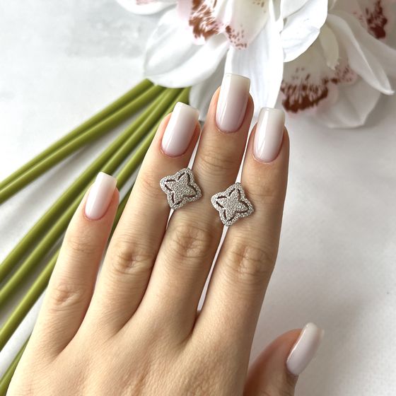 Silver Earrings with Fianites