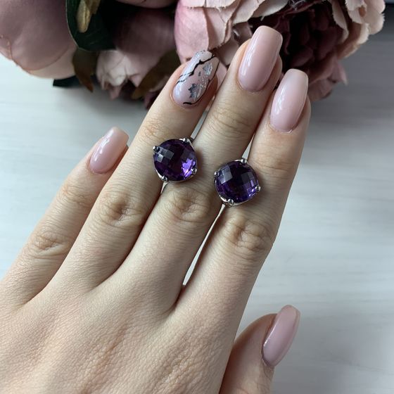 Серебряные серьги с александритом 16.408ct