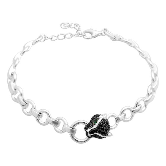 Silver bracelet with phianites
