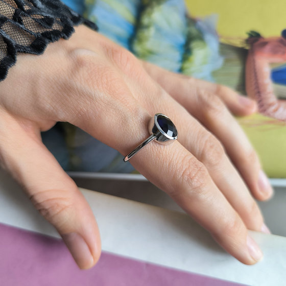Серебряное кольцо с сапфиром nano 2.26ct