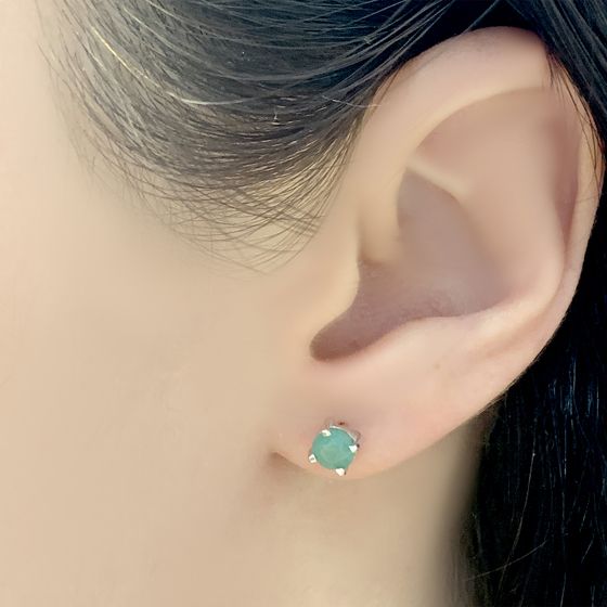Серебряные серьги с изумрудом 0.89ct
