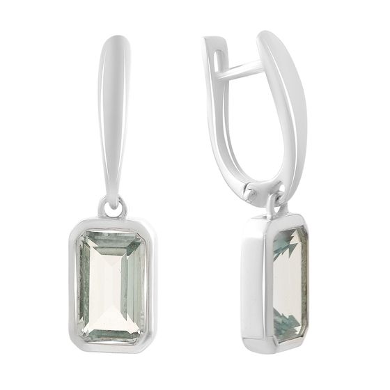 Серебряные серьги с топазом 4.688ct