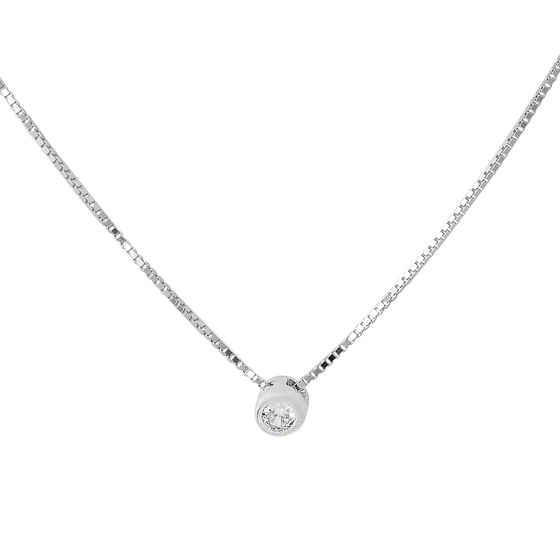 Silver necklace with phianites