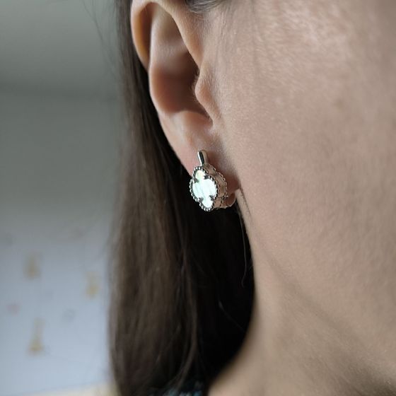 Серебряные серьги с перламутром