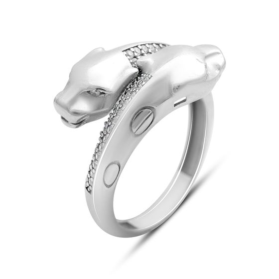 Silver ring with cubic zirconia