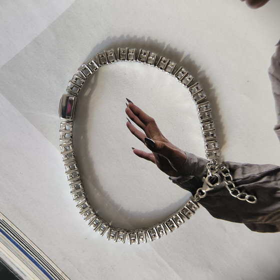 Серебряный браслет с рубином 9.832ct