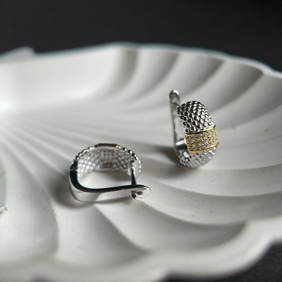 Silver Earrings with Fianites