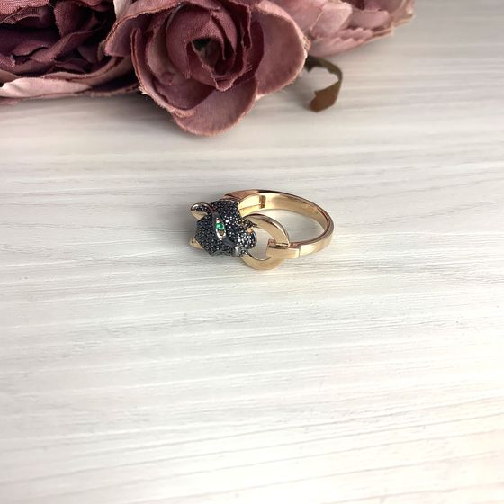 Золота каблучка з фіанітами 0.4ct