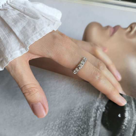 Silver ring with cubic zirconia