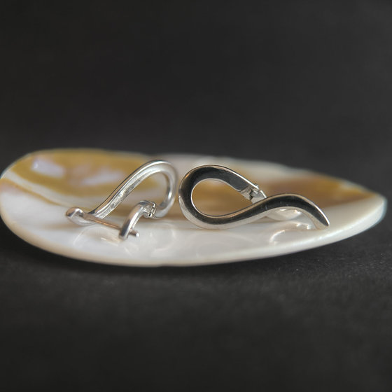 Silver earrings without stones