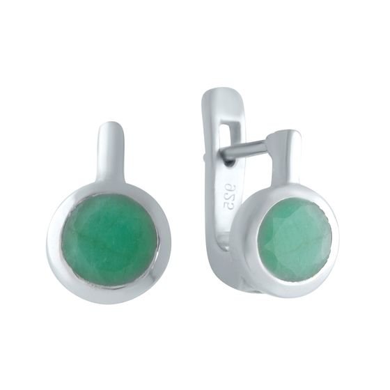 Серебряные серьги с изумрудом 1.588ct