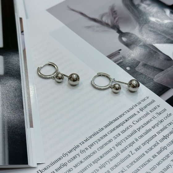 Silver Earrings with Fianites