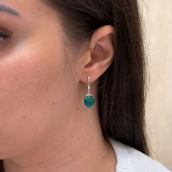 Серебряные серьги с агатом 8.435ct