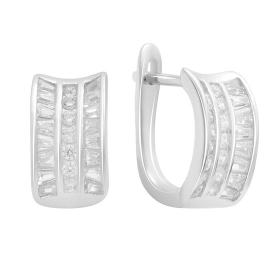 Silver Earrings with Fianites