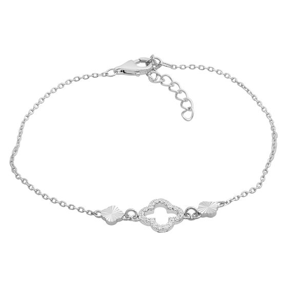 Silver bracelet with cubic zirconia