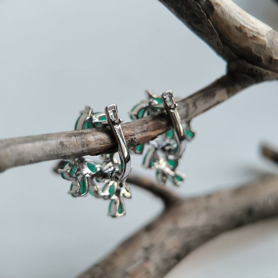 Серебряные серьги с агатом 5.675ct