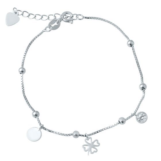Silver bracelet with phianites