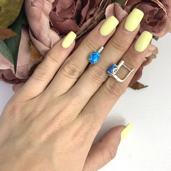 Серебряные серьги с опалом 1.825ct