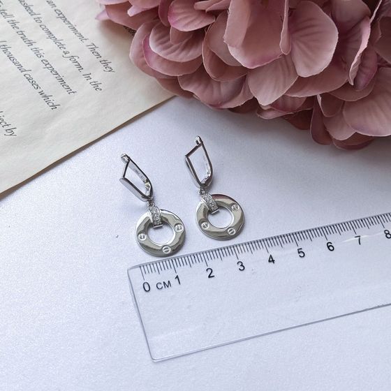 Silver Earrings with Fianites