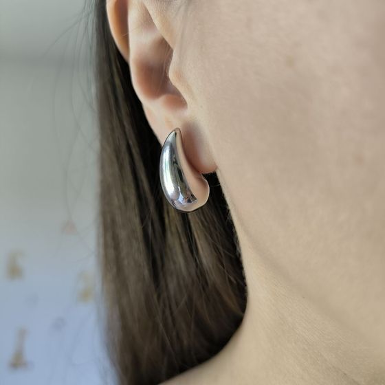 Silver earrings without stones