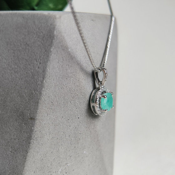 Серебряная подвеска с изумрудом 1.181ct