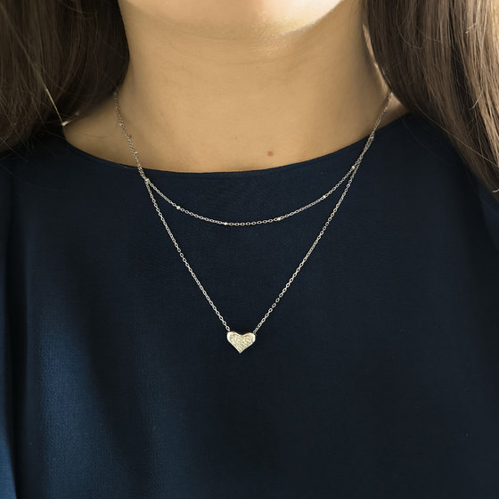 Серебряное колье с фианитами