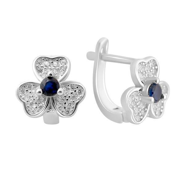 Серебряные серьги с фианитами