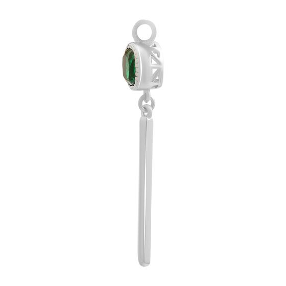 Silver pendant with a 0.95-carat nano emerald