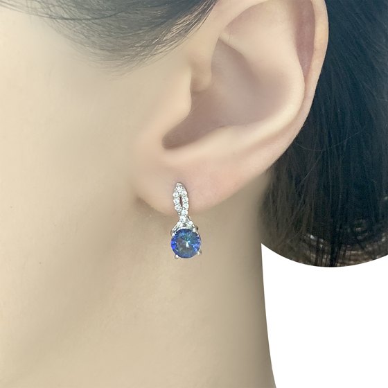 Серебряные серьги с мистик топазом 1.509ct