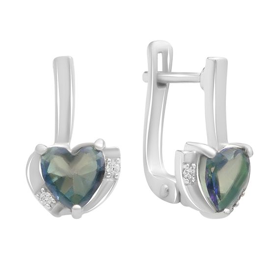 Silver earrings with mystic topaz 3.951ct