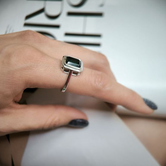 Срібна каблучка з топазом Лондон Блю 3ct