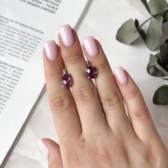 Серебряные серьги с александритом 6.538ct