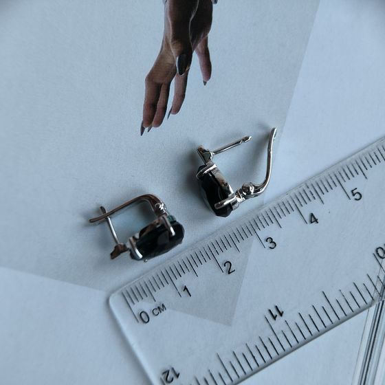 Серебряные серьги с топазом Лондон Блю 6.3ct